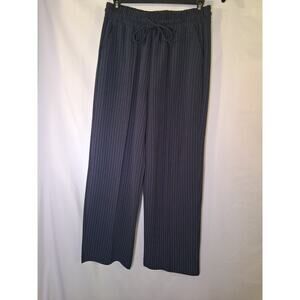 I Believe Brand Women Trousers, Black and White Stripes, Stretch, Wide Leg Sz M